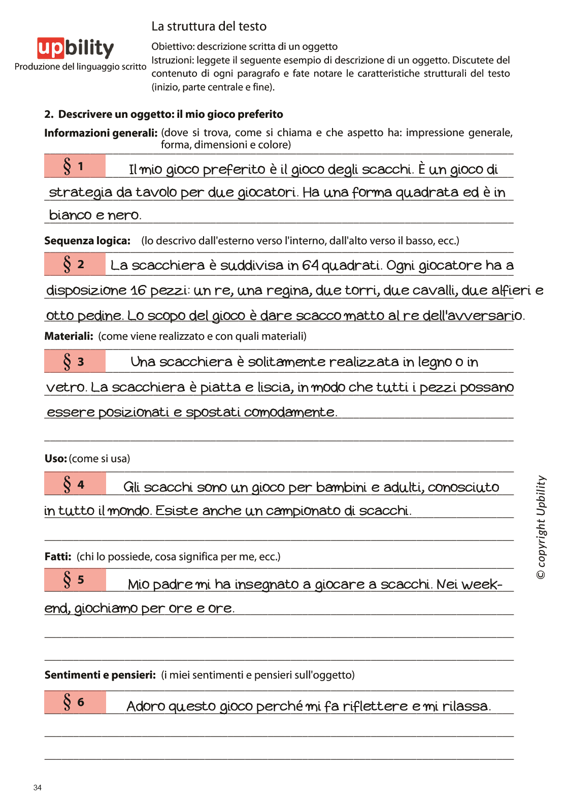 PRODUZIONE DEL LINGUAGGIO SCRITTO | La struttura del testo, Parte A