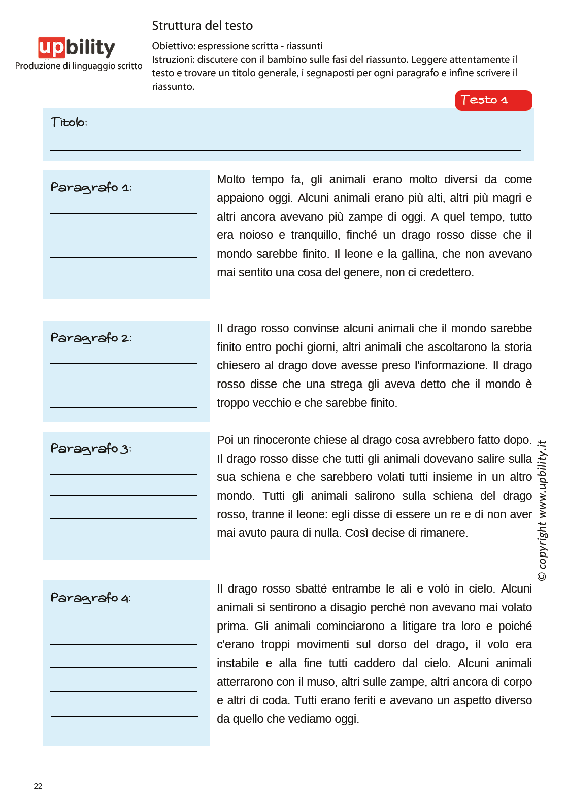 PRODUZIONE DEL LINGUAGGIO SCRITTO | Struttura del testo, Parte B