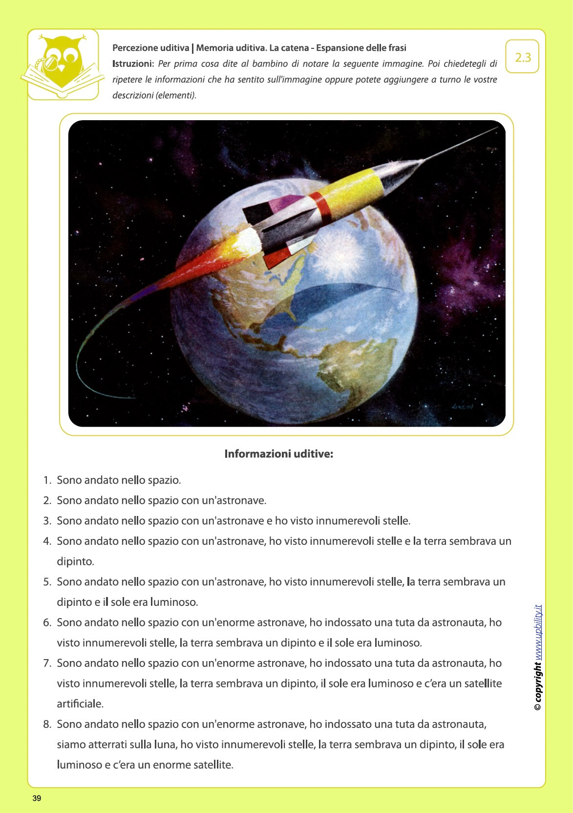 Sviluppo della percezione uditiva | MEMORIA UDITIVA