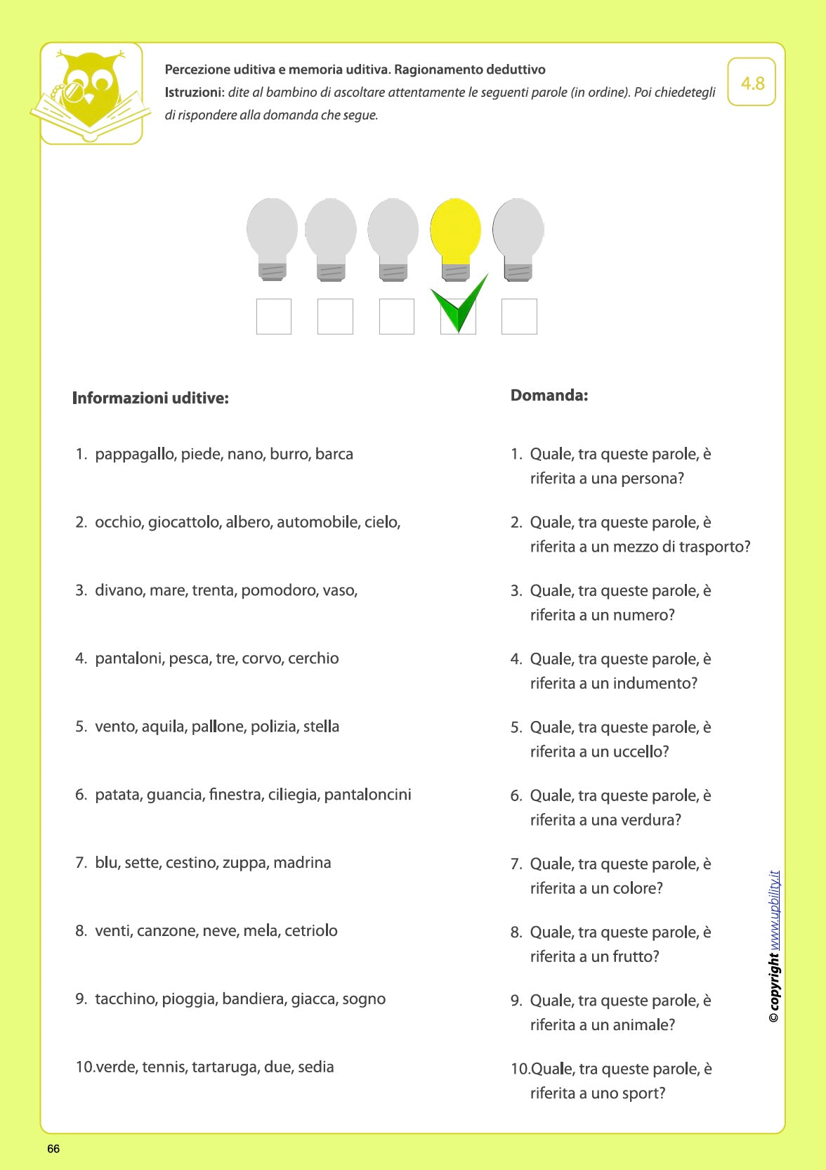 Sviluppo della percezione uditiva | MEMORIA UDITIVA