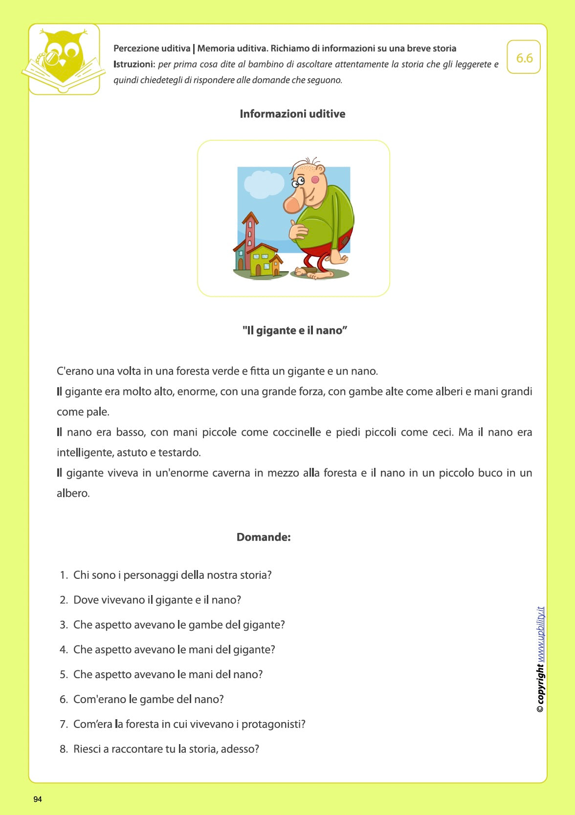 Sviluppo della percezione uditiva | MEMORIA UDITIVA