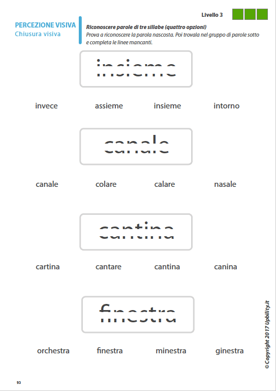 Percezione visiva per bambini con dislessia | Parte 1 : Chiusura visiva - Upbility IT