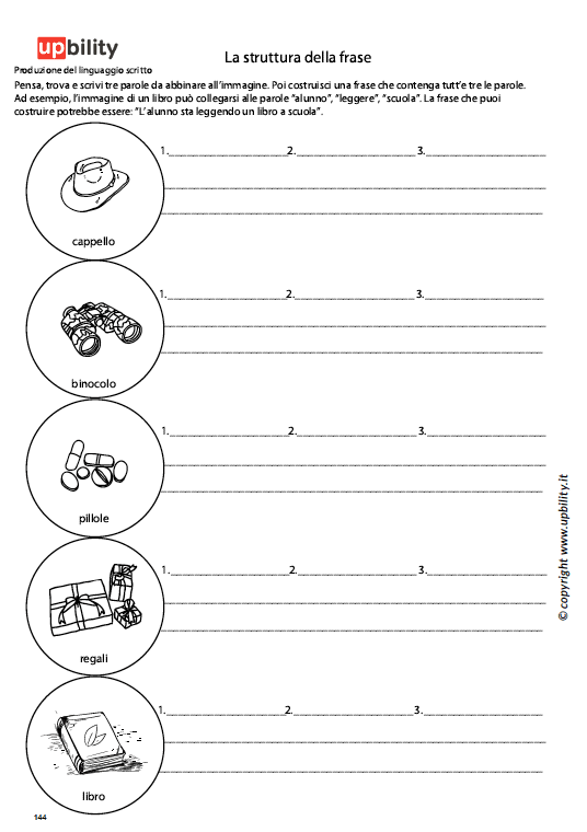 PRODUZIONE DEL LINGUAGGIO SCRITTO | La struttura della frase - Upbility IT