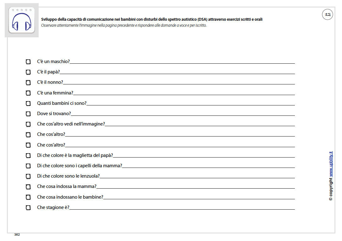 Sviluppo della capacità di comunicazione nei bambini con disturbi dello spettro autistico (DSA) attraverso esercizi scritti e orali - Upbility IT