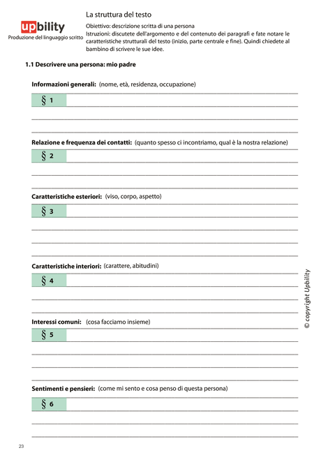 PRODUZIONE DEL LINGUAGGIO SCRITTO | La struttura del testo, Parte A