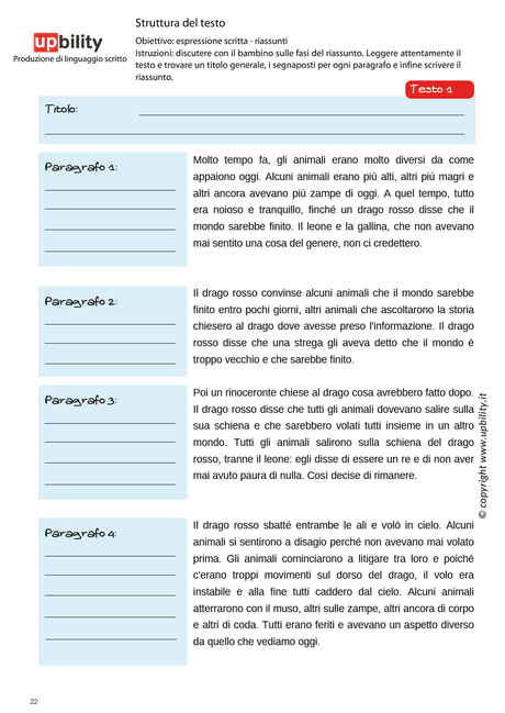 PRODUZIONE DEL LINGUAGGIO SCRITTO | Struttura del testo, Parte B