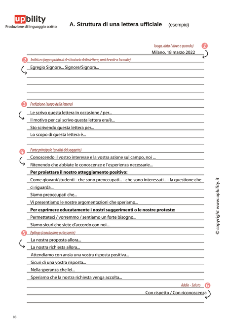PRODUZIONE DEL LINGUAGGIO SCRITTO | Struttura del testo, Parte B