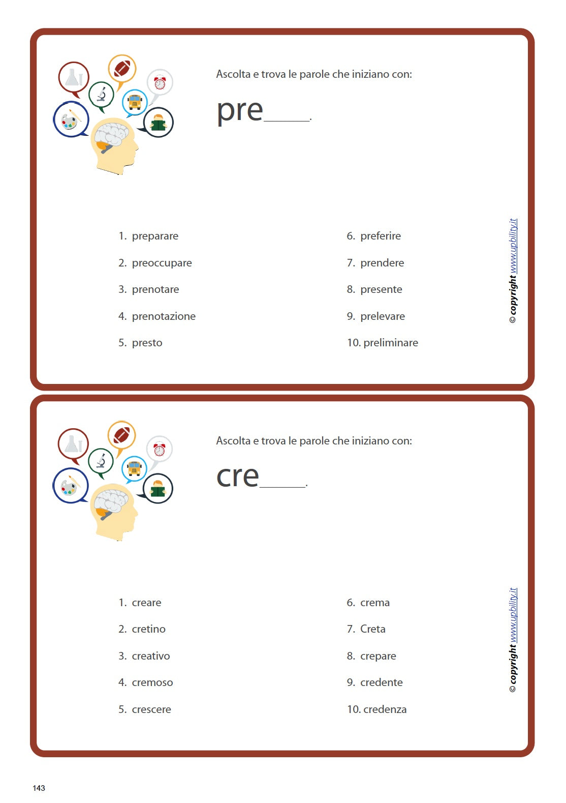 Sviluppo della percezione uditiva | COMPLETAMENTO UDITIVO