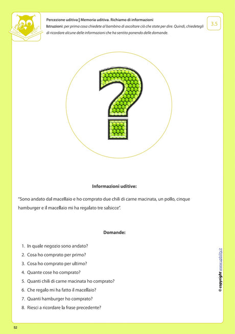 Sviluppo della percezione uditiva | MEMORIA UDITIVA