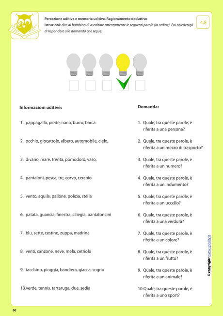 Sviluppo della percezione uditiva | MEMORIA UDITIVA