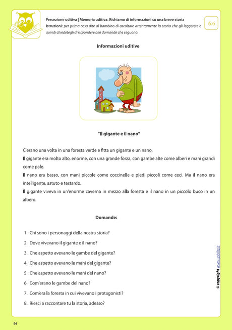 Sviluppo della percezione uditiva | MEMORIA UDITIVA