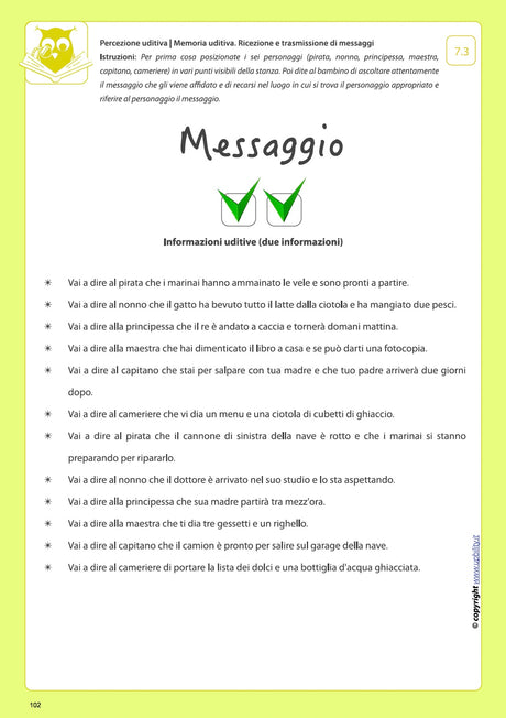 Sviluppo della percezione uditiva | MEMORIA UDITIVA