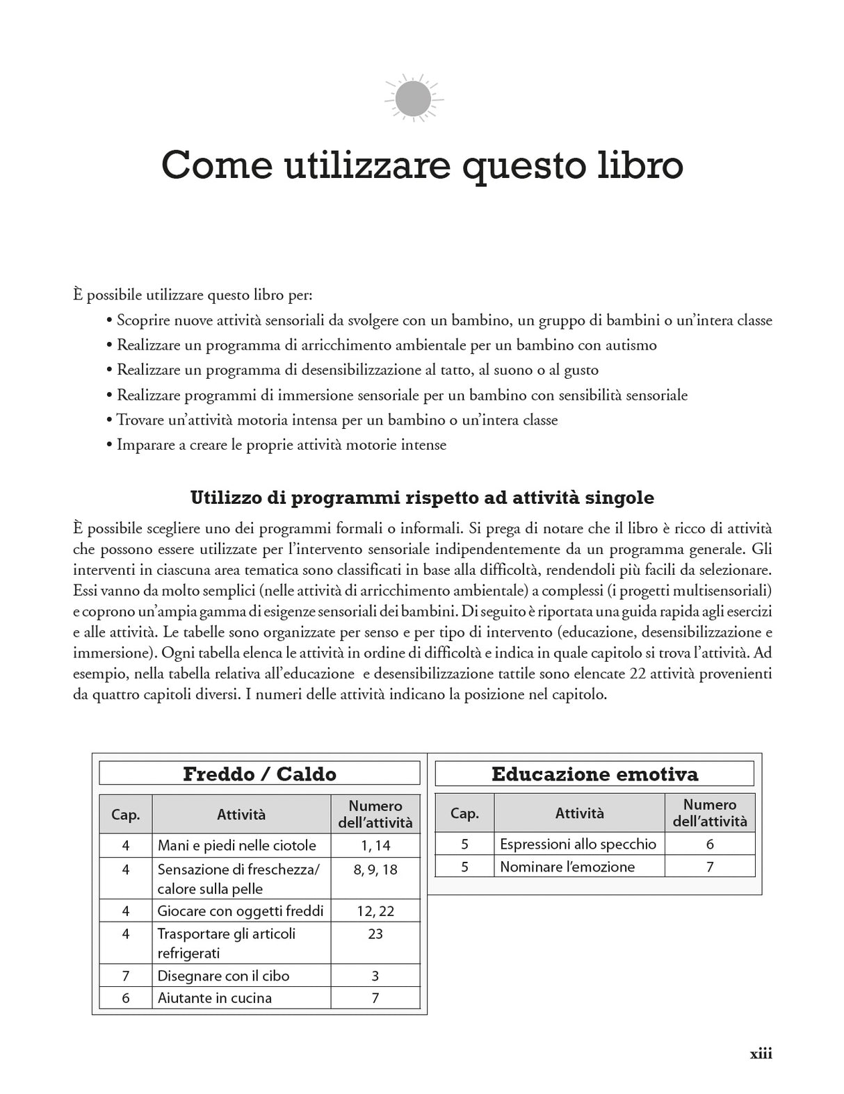 Programma di potenziamento delle funzioni sensoriali