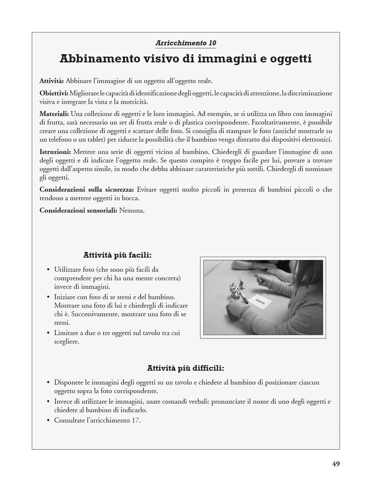 Programma di potenziamento delle funzioni sensoriali